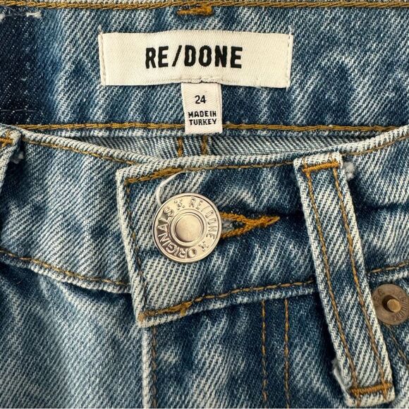 Re/Done 70s Loose Flare Jeans in Color 60s Studded Indigo Denim Women’s Size 24 - Picture 8 of 16